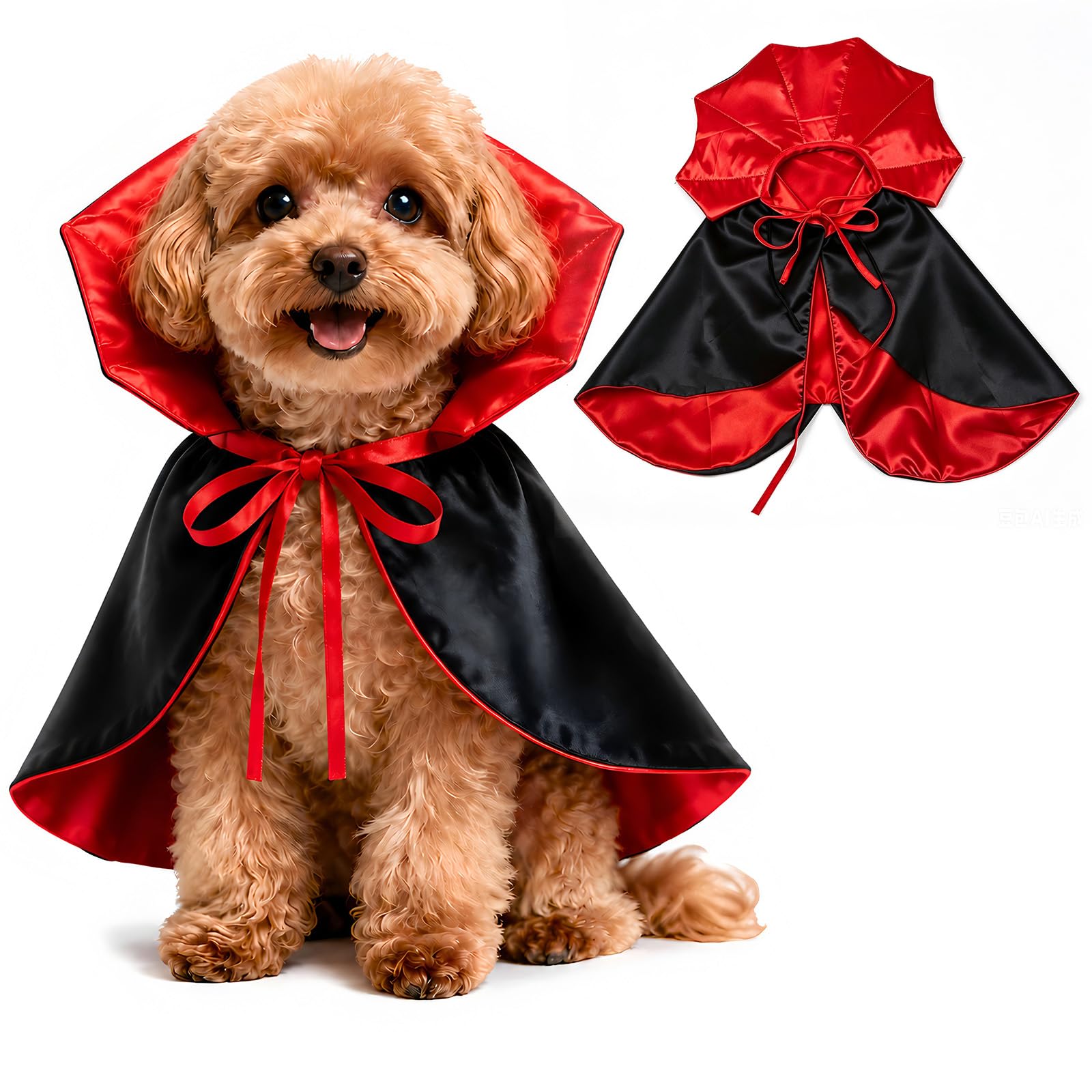 sitengjun Halloween Pet Vampire Cape,Pet Vampire Cape,（Red and Black）