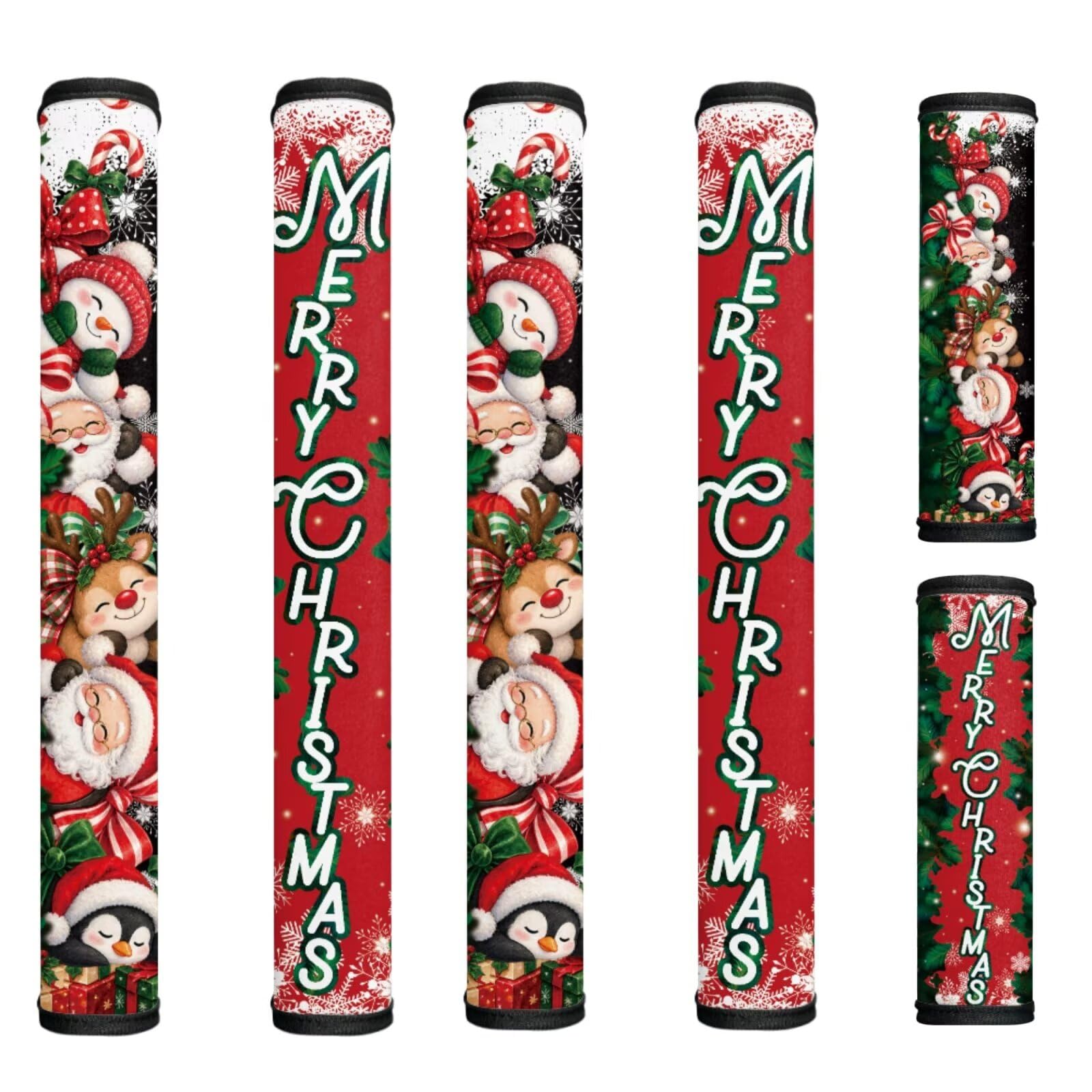 Christmas Fridge Door Handle Covers Set of 6 Refrigerator,Microwave, Oven Door Handle Covers Anti-Static Stain Adjustable Appliance Handle Covers Kitchen Accessories