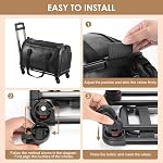 Lasaviin Leather Pet Carrier with Wheels, Airline Approved Travel Bag for Small Dogs & Cats Under 15 lbs, Rolling Pet Carrier for Airplane, Camping & Outdoor Black