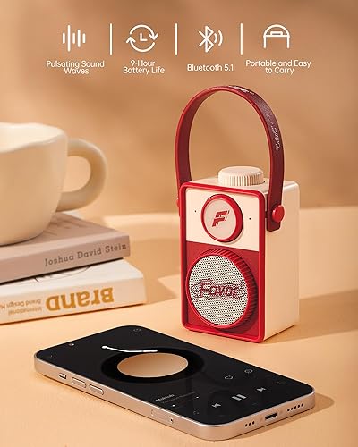 Miniatura 2 de Altavoz Bluetooth portátil retro  Sonido HD  Tiempo de reproducción de 9 horas  Lindo altavoz para escritorio en casa, dormitorio, oficina, al aire
