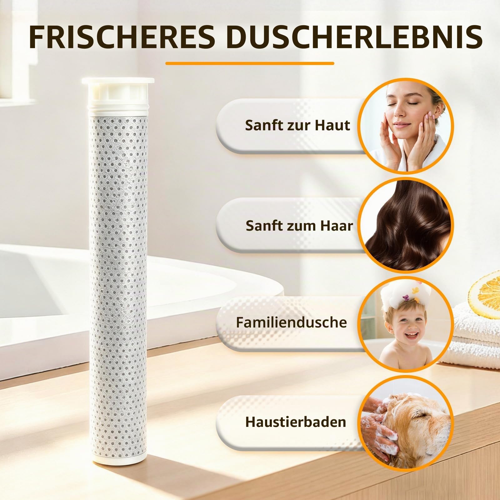 ASH138 Ersatzfilterkartusche, kompatibel mit Philips ASH1516CH Duschfilter, reduziert Chlor und Verunreinigungen, weiß (3 Stück)