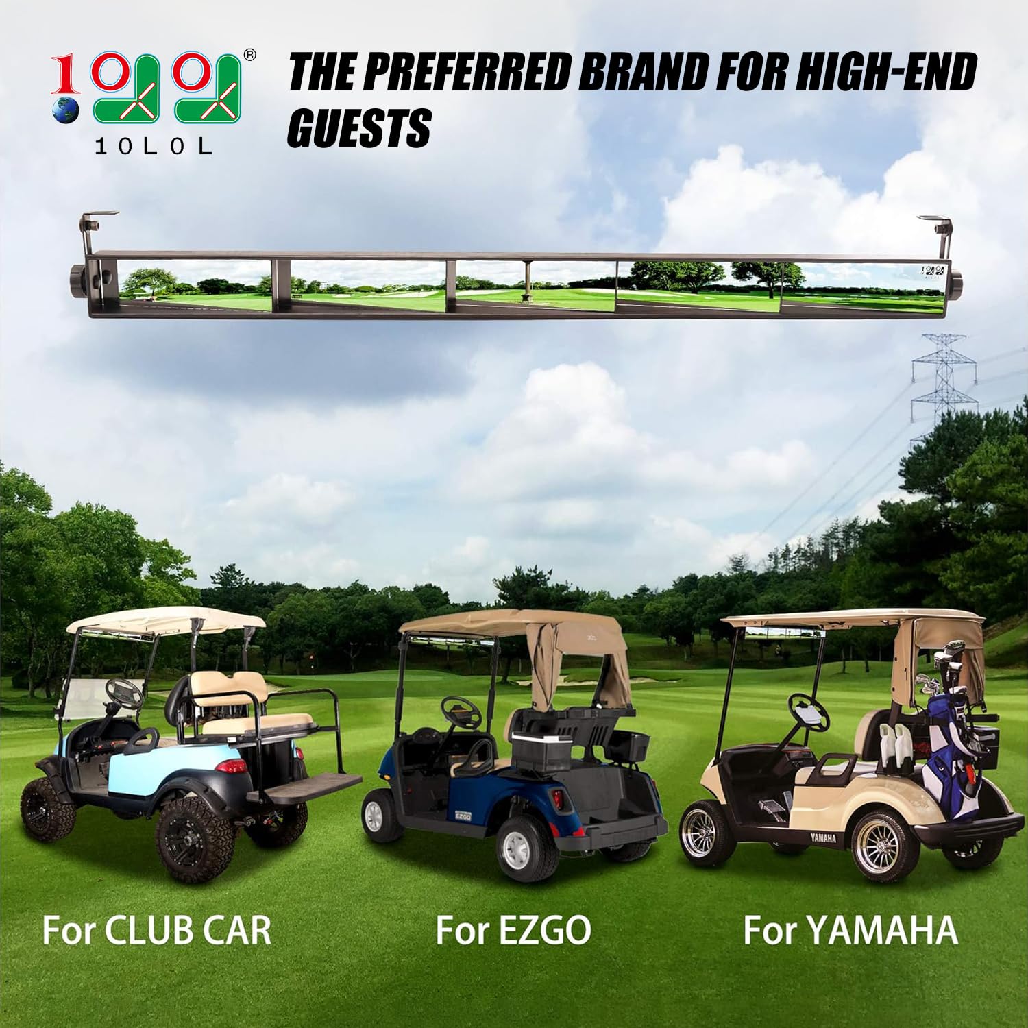 10L0L Golf Cart 5 Panel Mirror 35.8