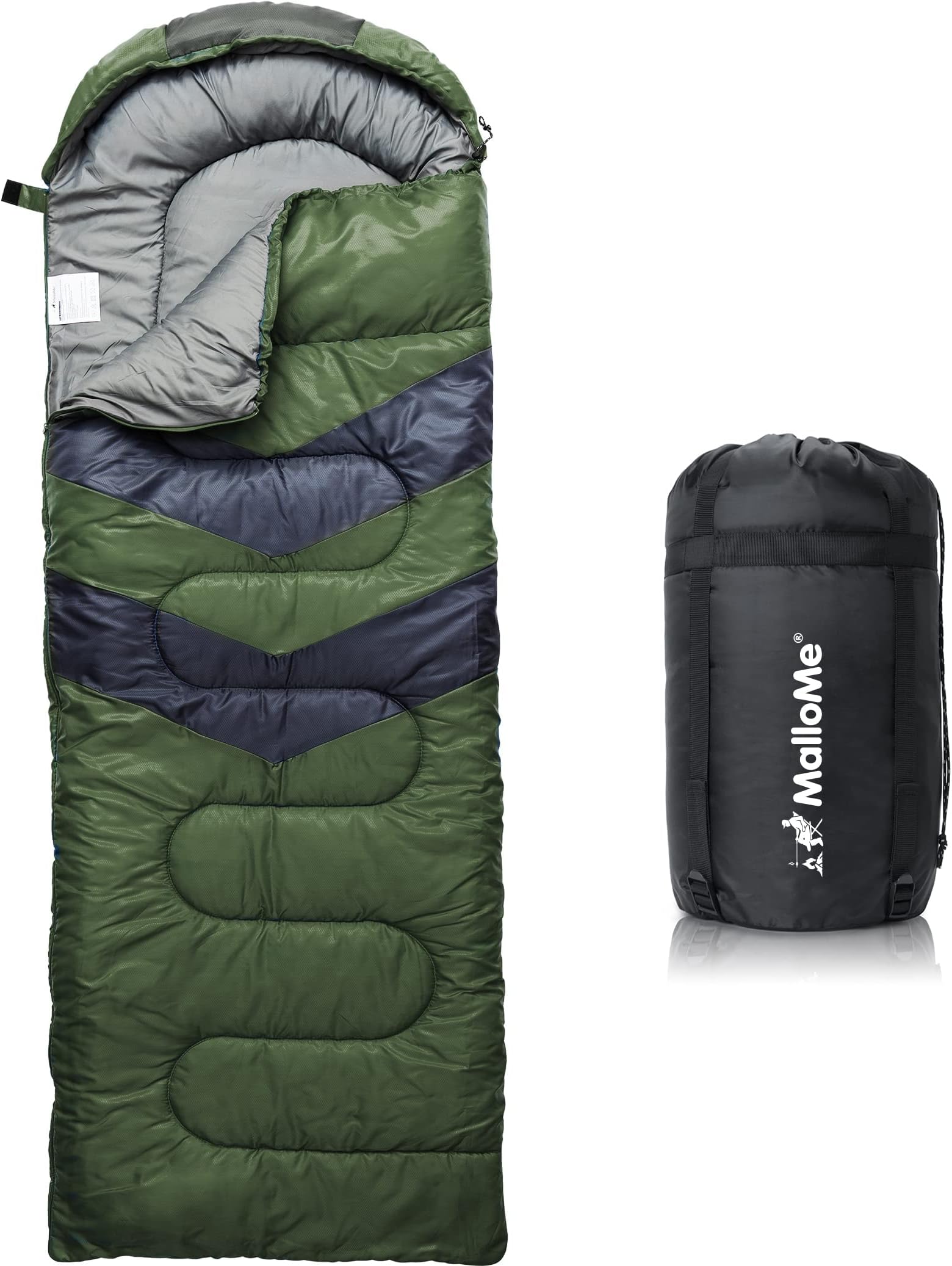 MalloMe Sleeping Bags for Adults & Kids Sleeping Bag 3-4 Season - Ultralight Backpacking Sleeping Bag Cold Weather & Warm, Lightweight Compact, Single Adult Girls Boys Winter Sleep Camping Accessories