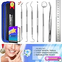 Vista 22 de Herramientas dentales, removedor de placa dental, kit de limpieza profesional para higiene dental, raspador de dientes de acero inoxidable