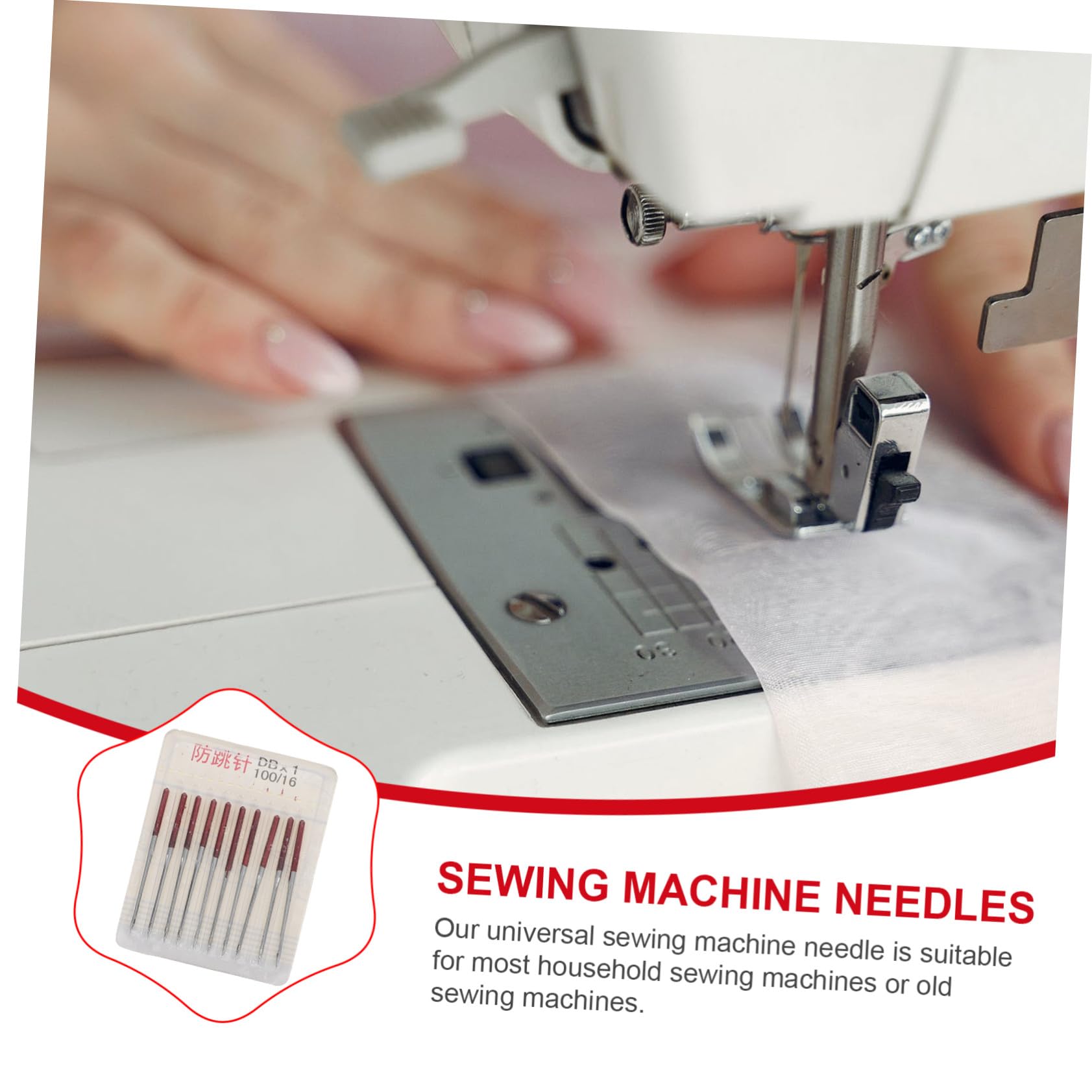 Mobestech Agujas Metálicas Antisaltos de Metal Resistente y Liviano 50 para Máquina de Coser Ideales para Tejidos Elásticos en Costura Doméstica