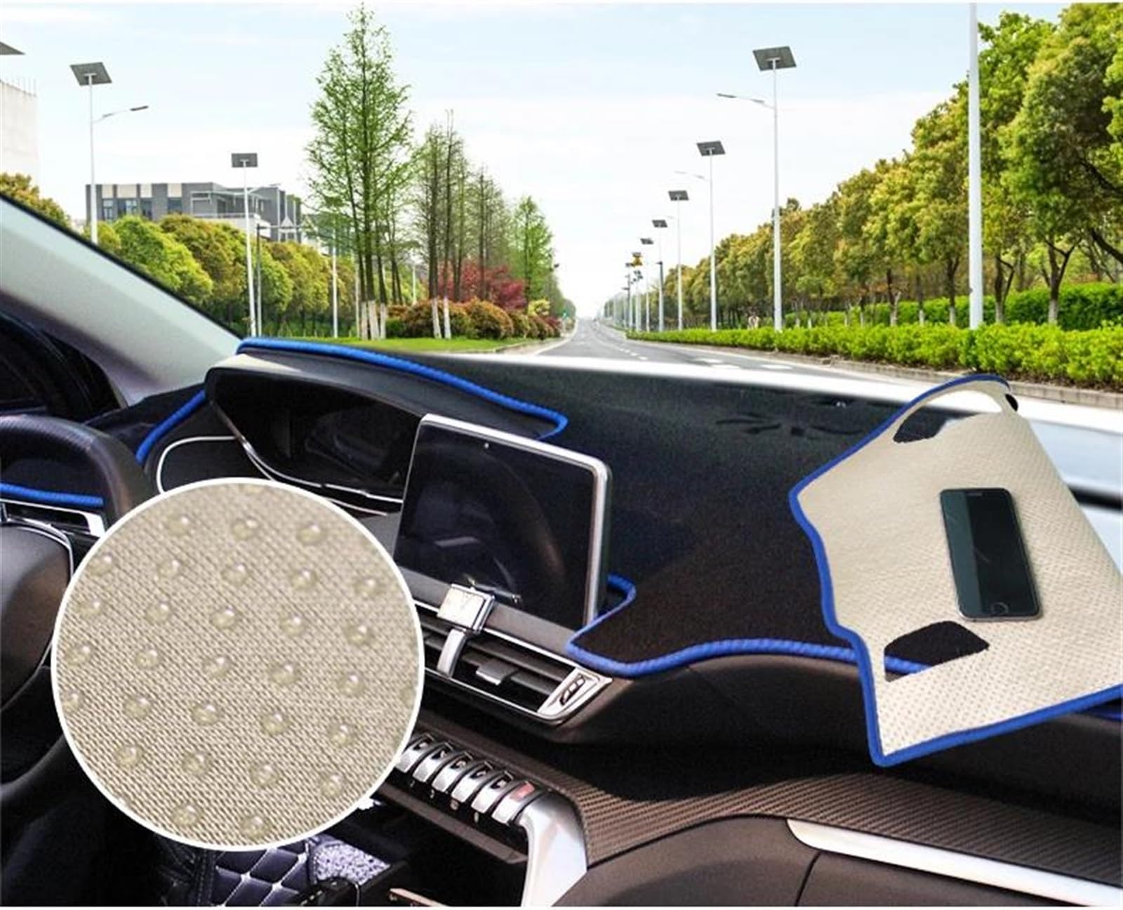 Housse Protection Tableau De Bord Peugeot 3008 5008 GT Hybride 2016-2024 - Bleu LHD - Anti-Rayures & Anti-Éblouissement