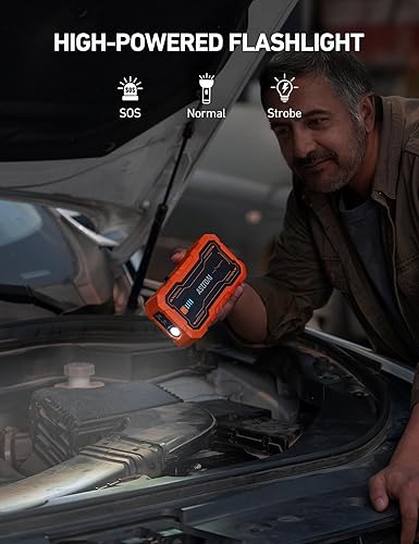 Miniatura 7 de AstroAI S8 Pro - Arrancador de batería de automóvil, batería de arranque de pico de 3000 A para motores de gasolina de hasta 9.0 L y 7.0 L, caja de