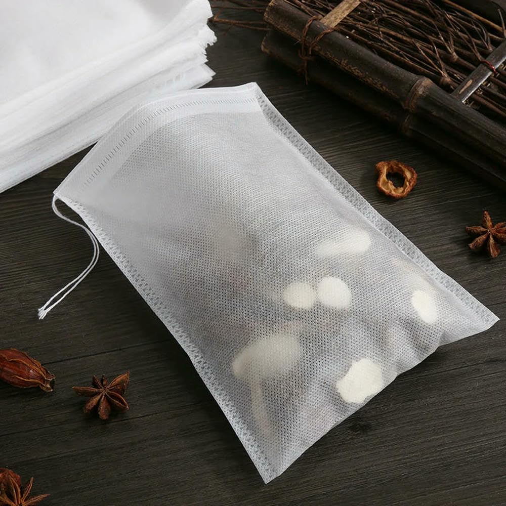 Teebeutel-Set, 500 oder 1000 Stück lose Teebeutel aus Vliesstoff mit Schnur-Heißsiegelfilter in verschiedenen Größen(7 X 9cm,500pcs)
