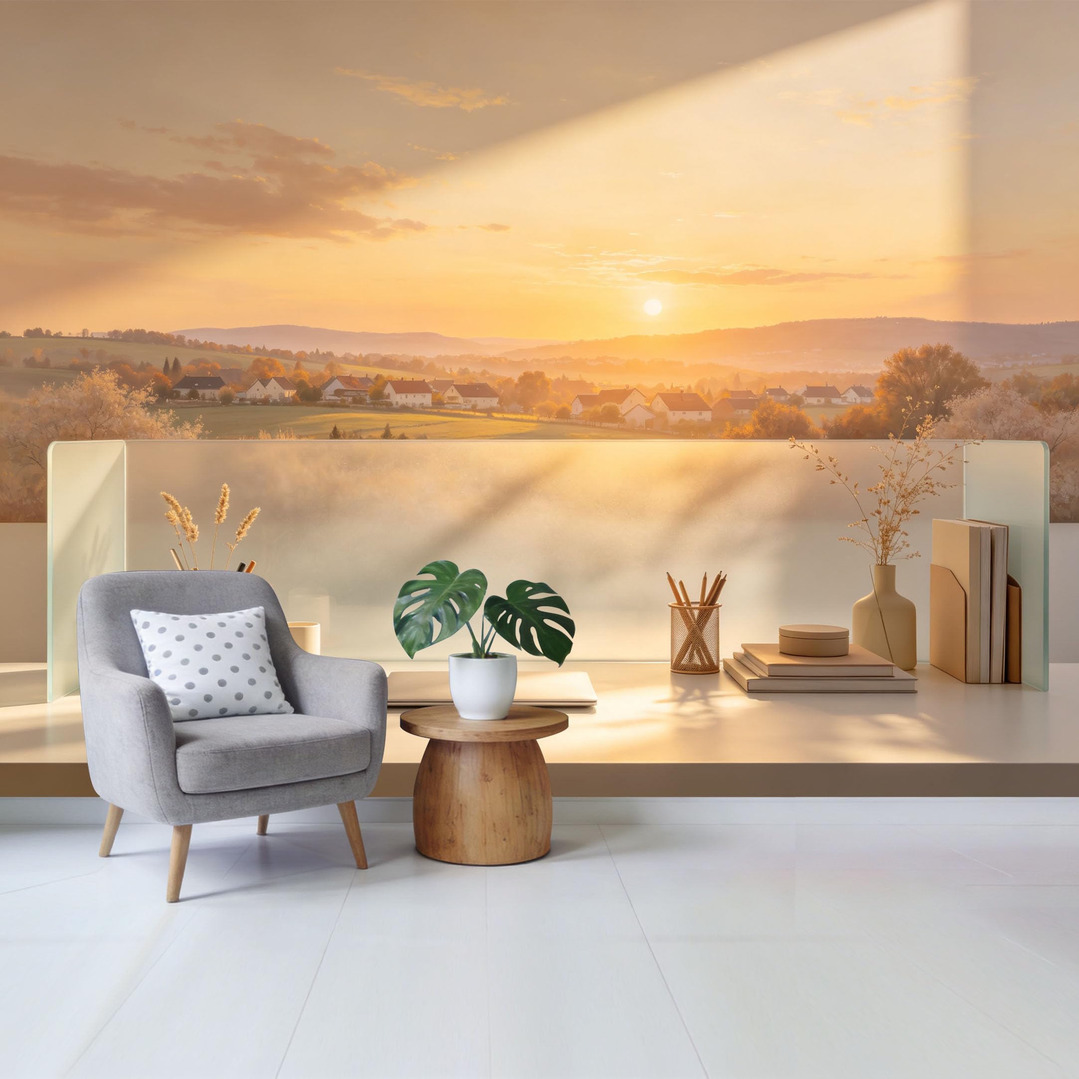 Qzlithotic Yq2605250770 Custom Size Wall Mural Golden Sunset Landscape Countryside Hills View Modern Minimalist Selfadhesive Wall Fabric Removable Wallpaper For Home Office Decor