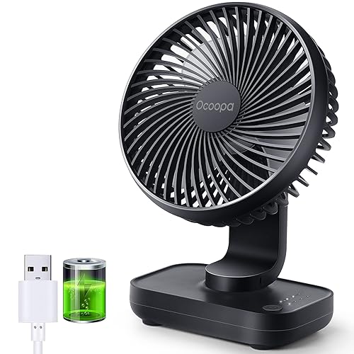 OCOOPA Ventilateur Rechargeable USB, 4000mAh Batterie Petit Silencieux Ventilateurs Bureau