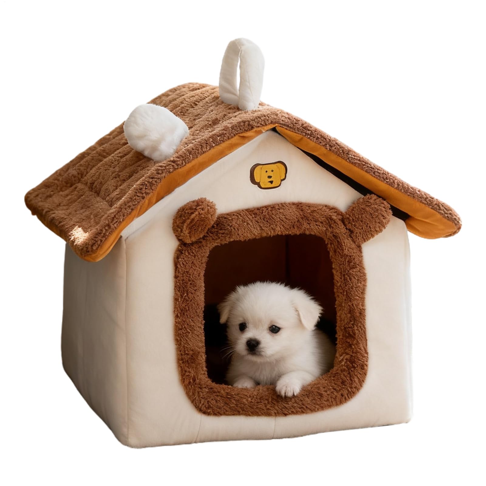 Grotte à chat de salon et chambre abri douillet avec poignée pratique