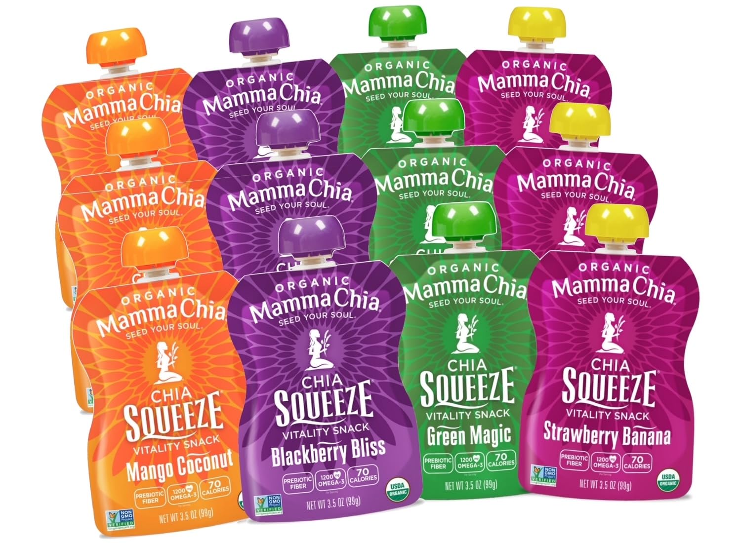Mamma Chia Heywood - Organic Squeeze Vitality Snacks Box Blackberry Bliss 8 Pack 179501
