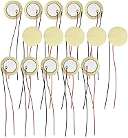 Vista 5 de Paquete de 20 Discos Piezoeléctricos, Discos Piezoeléctricos de 20mm Transductor con Cables de 3.94 pulgadas, Micrófono de Contacto Acústico