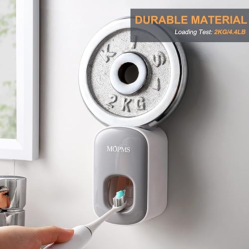 Vista 26 de MOPMS Dispensador de pasta de dientes montado en la pared para baño, exprimidor automático de pasta de dientes para niños y adultos