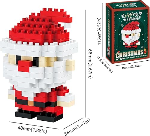 Miniatura 2 de ANTECESSOR Regalitos de Navidad, bloques de construcción con diseño de Papá Noel, adornos temáticos de bloques de construcción, regalos de