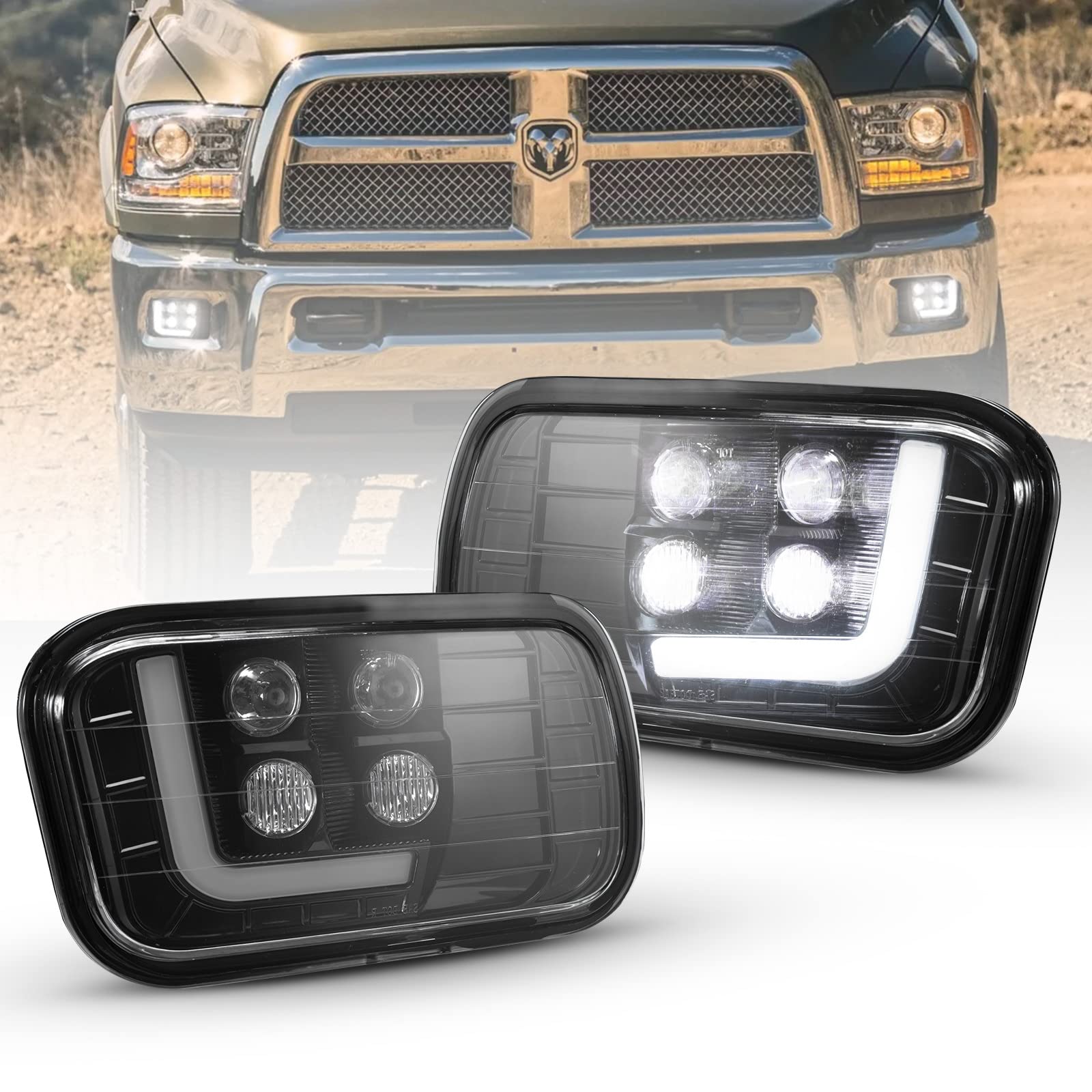 SINYATO INDUST LED Fog Lights for Dodge Ram 2009-2012 1500, 2010-2018 2500, 2010