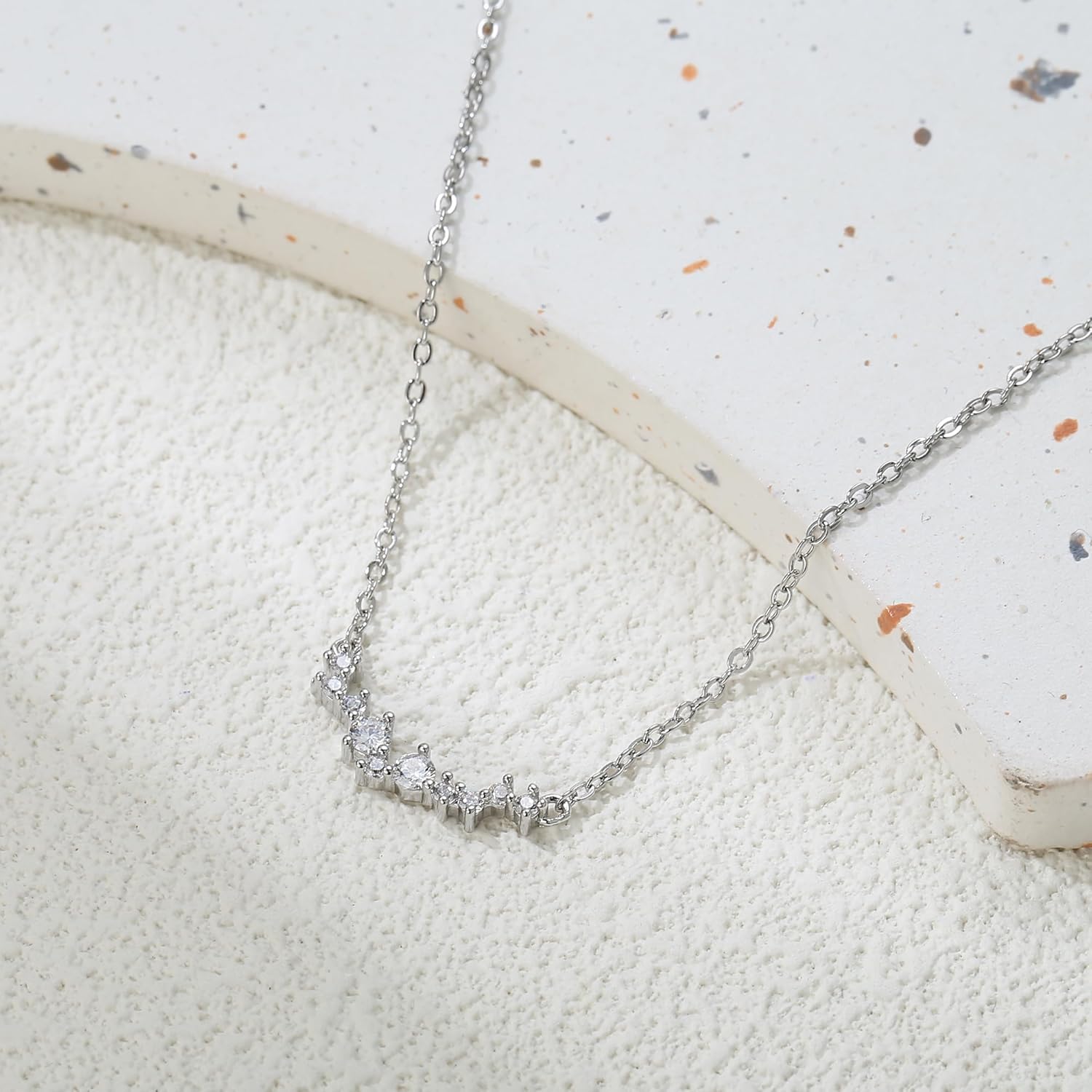 Crysdue Elegant Cubic Zirconia Pendant Necklace for Women, Simple Sparkly CZ Necklaces Trendy Jewelry - Image 4