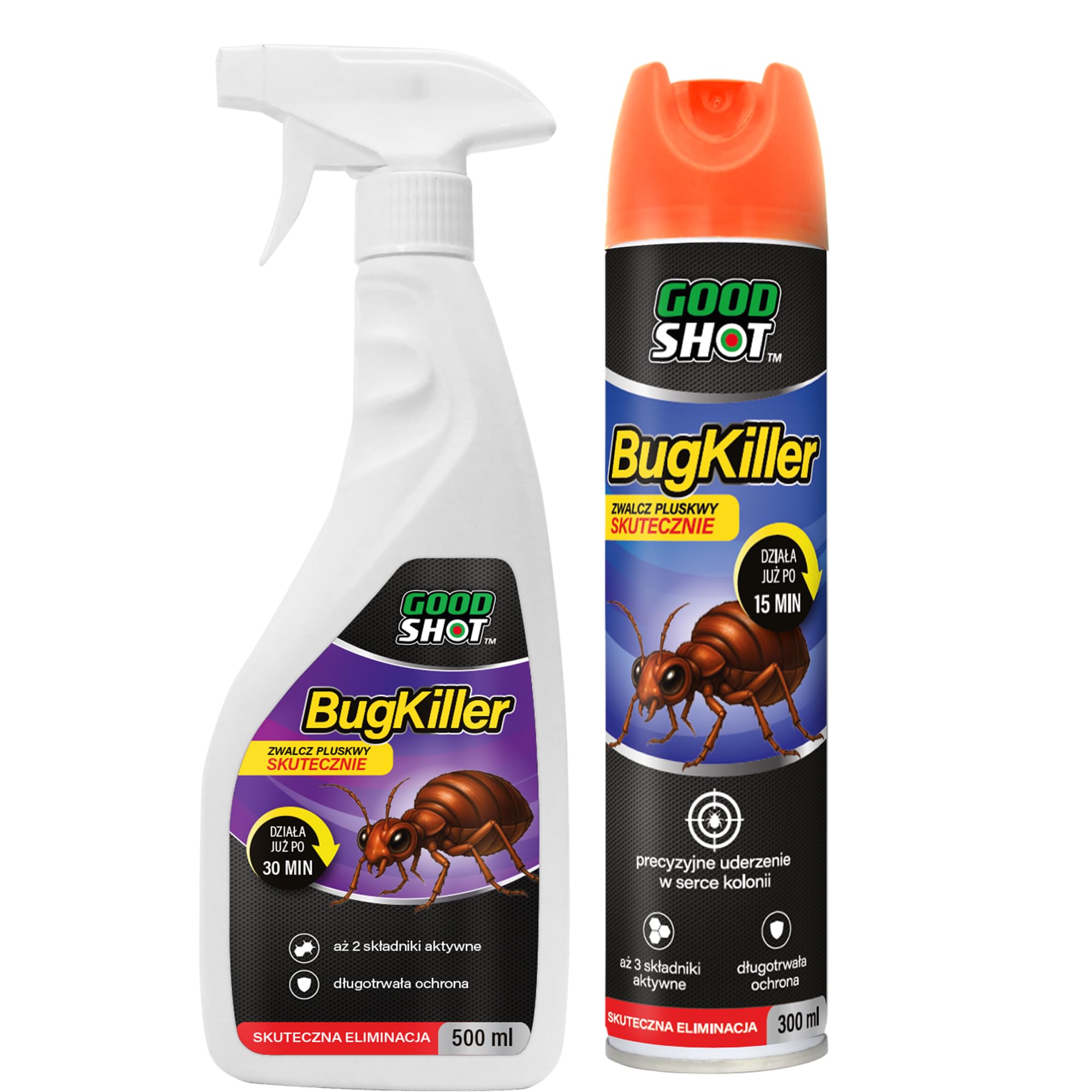 GOODSHOT Zestaw Spray 300ml + Płyn 500ml na Pluskwy