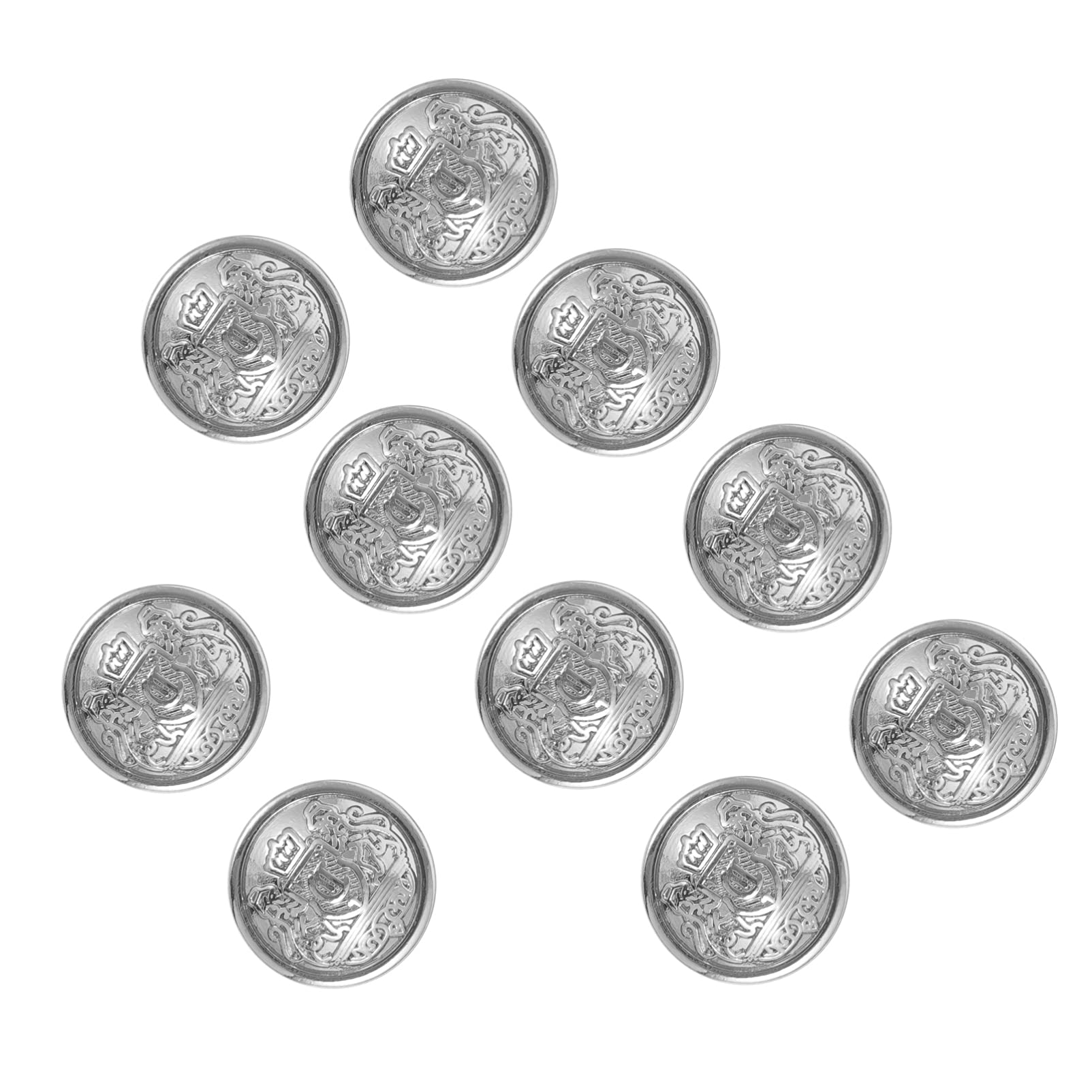 10pcs Steampunk Cufflinks Button Metal Sewing Buttons Fastener for Business Shirt Wedding Dress Woman Coat (18MM Silver)