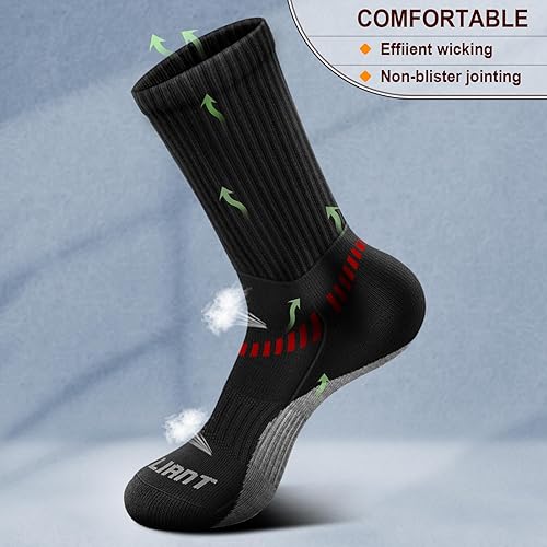 Miniatura 5 de BULLIANT Calcetines para correr para hombre, calcetines de compresión para hombres, suela acolchada transpirable y absorbente
