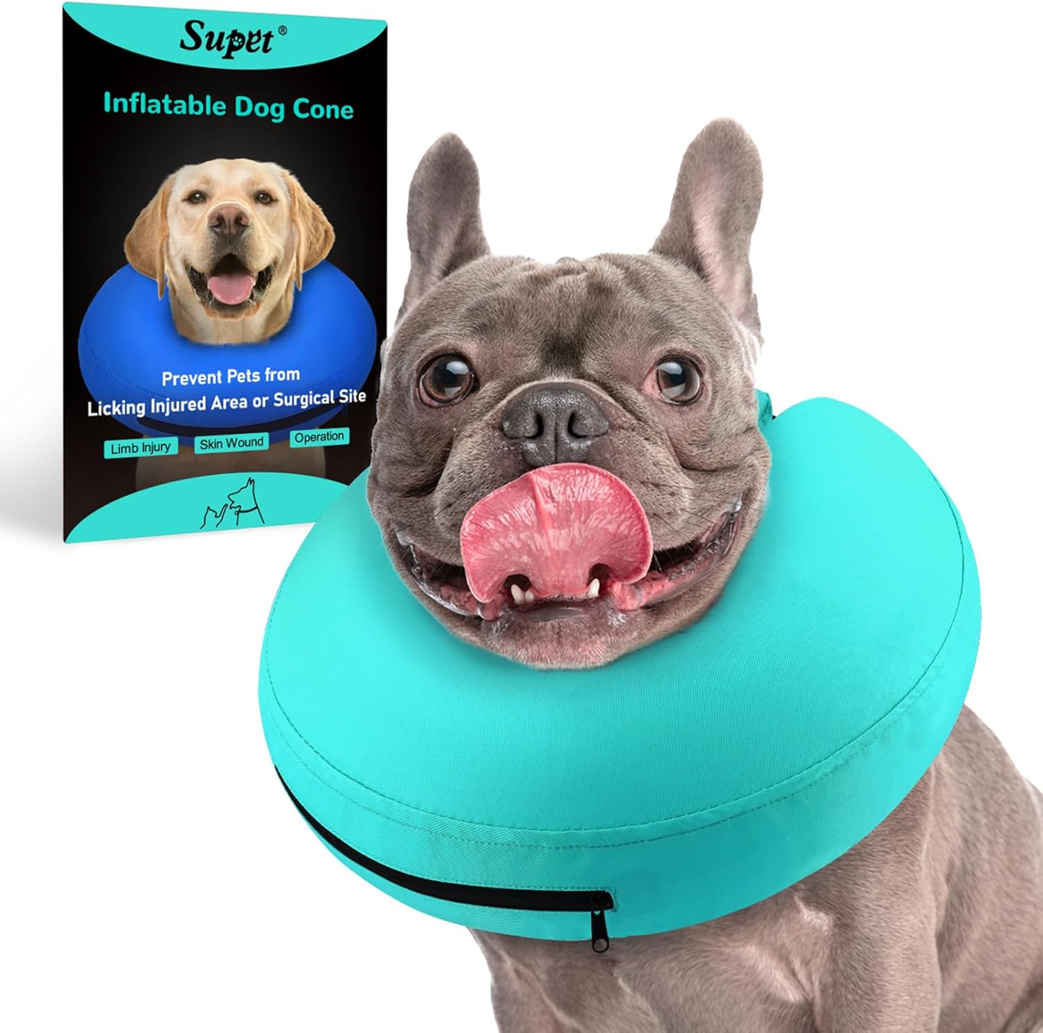 Supet Inflatable Dog Cone Collar Alternative After Surgery