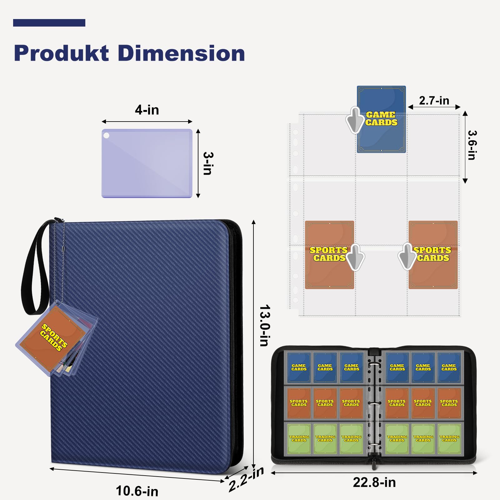 Mlikero 9 Pockets Trading Card Binder, 720 Pockets Trading Card Albums with Sleeves - Image 2