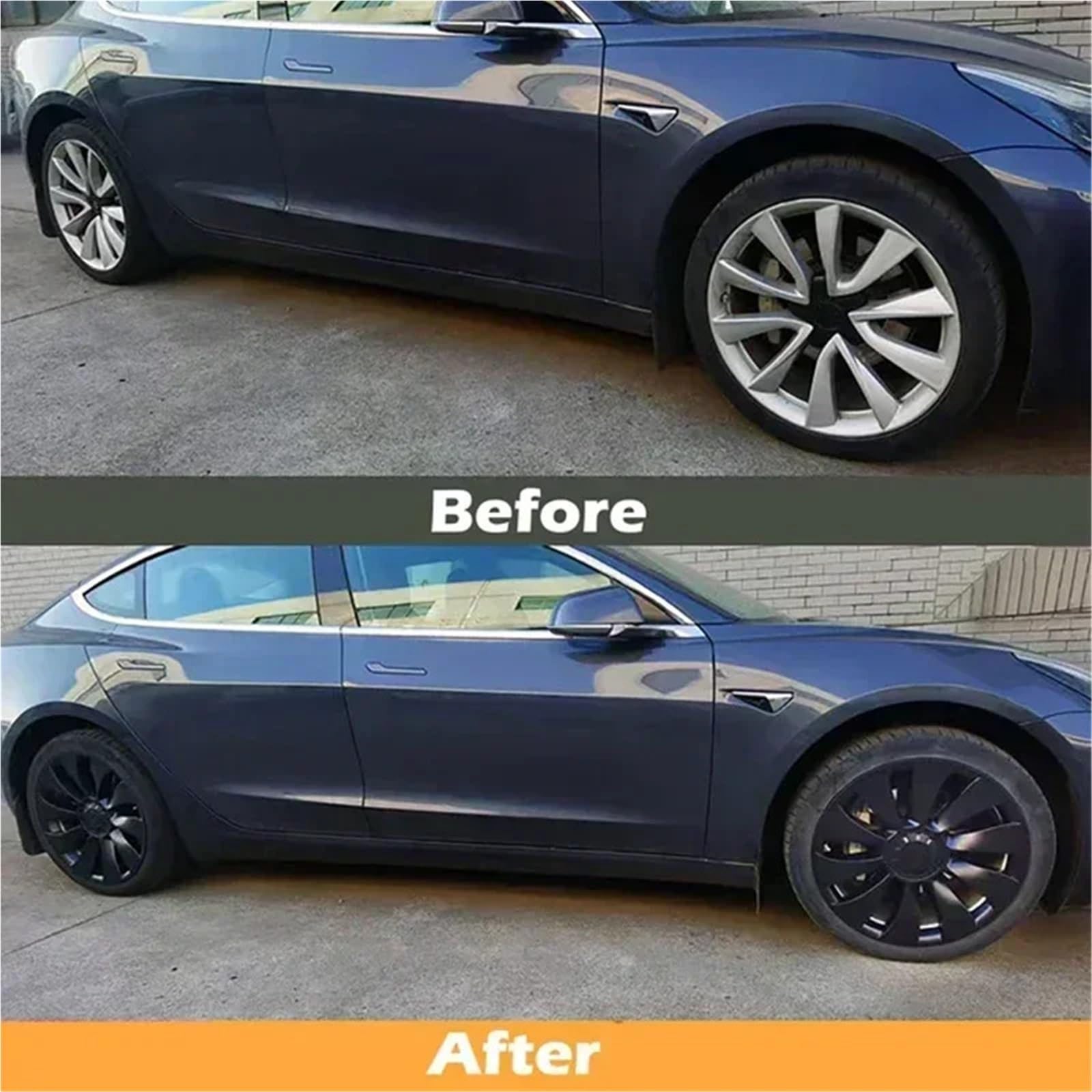 4 Uds. Tapa de Rueda Repuesto 19 Pulgadas Cubierta llanta(Matte black2020 2023)