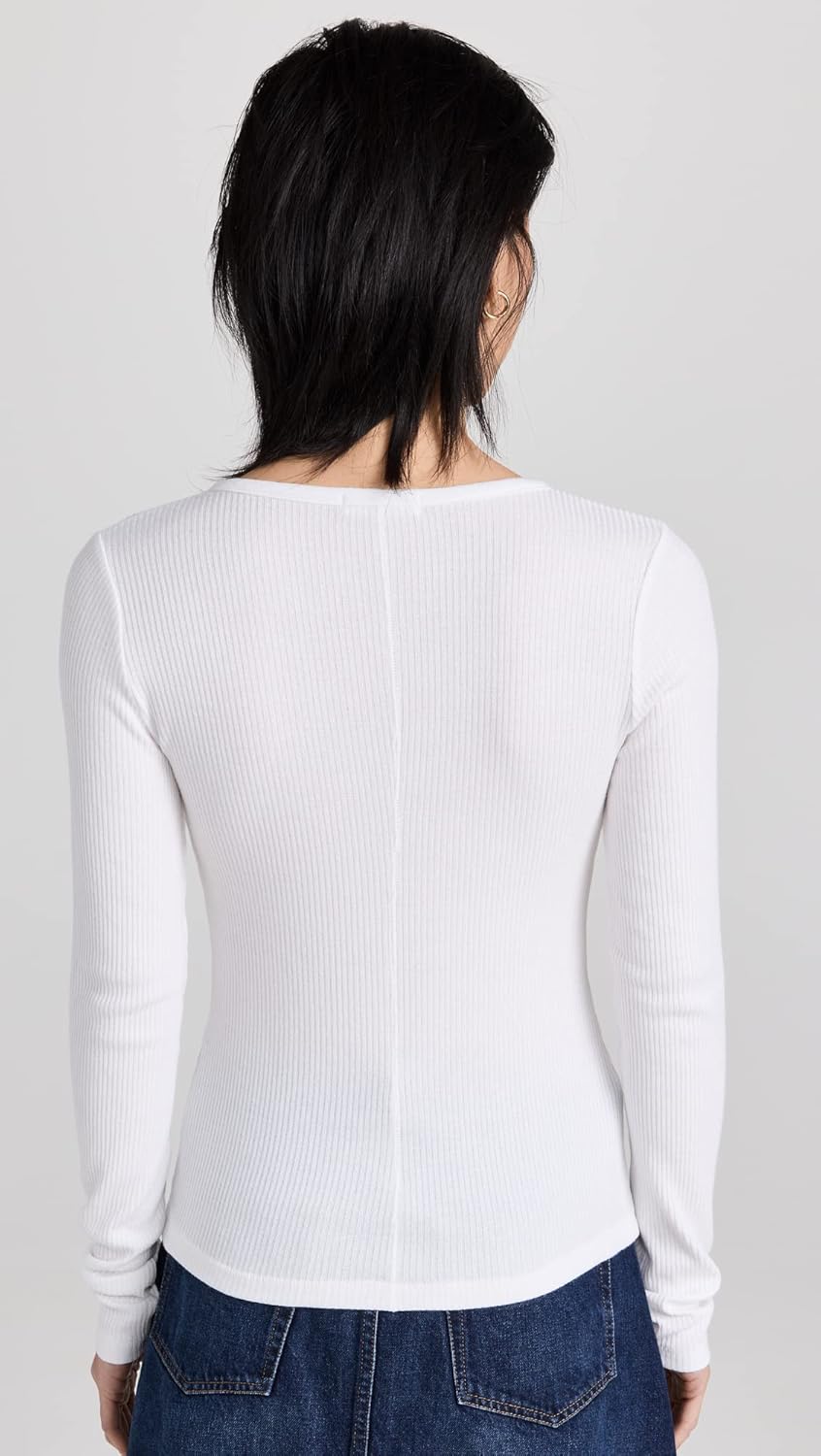 rag & bone Women's The Rib Knit Henley Top - Image 3