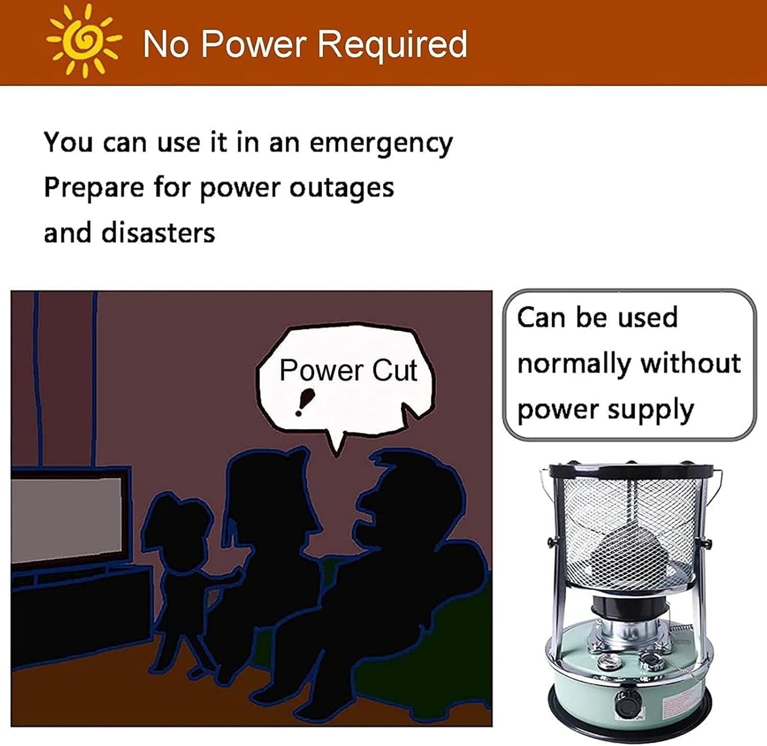Paraffin Heater, Kerosene Stove Heater for Indoor/Outdoor Use, 360° Surround Heating, 5.2L Capacity, Ideal for Home & Camping, Efficient Indoor Heating Solution