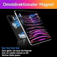 HOU iPad Air 11/Pro 11 Billentyűzetes Tok - 7 Színű Háttérvilágítás, Touchpad, QWERTZ, Bluetooth, Állítható Szög, Vékony Dizájn, Fekete 4