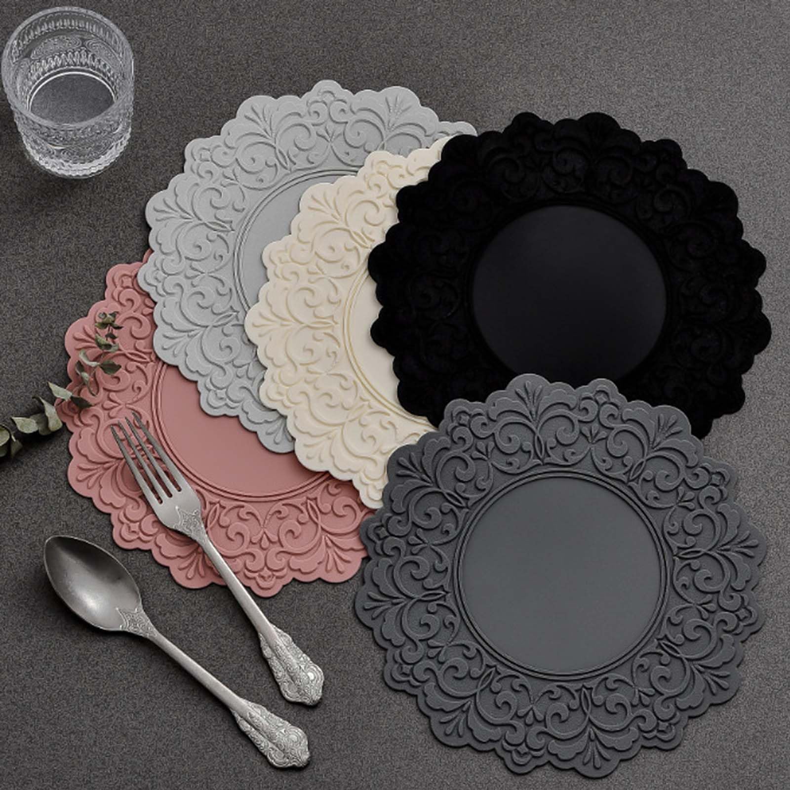 Salvamanteles de Silicona para Platos Calientes, ollas y sartenes, | Almohadillas calientes de cocina modernas antideslizantes y resistentes al calor para mesa y encimera.