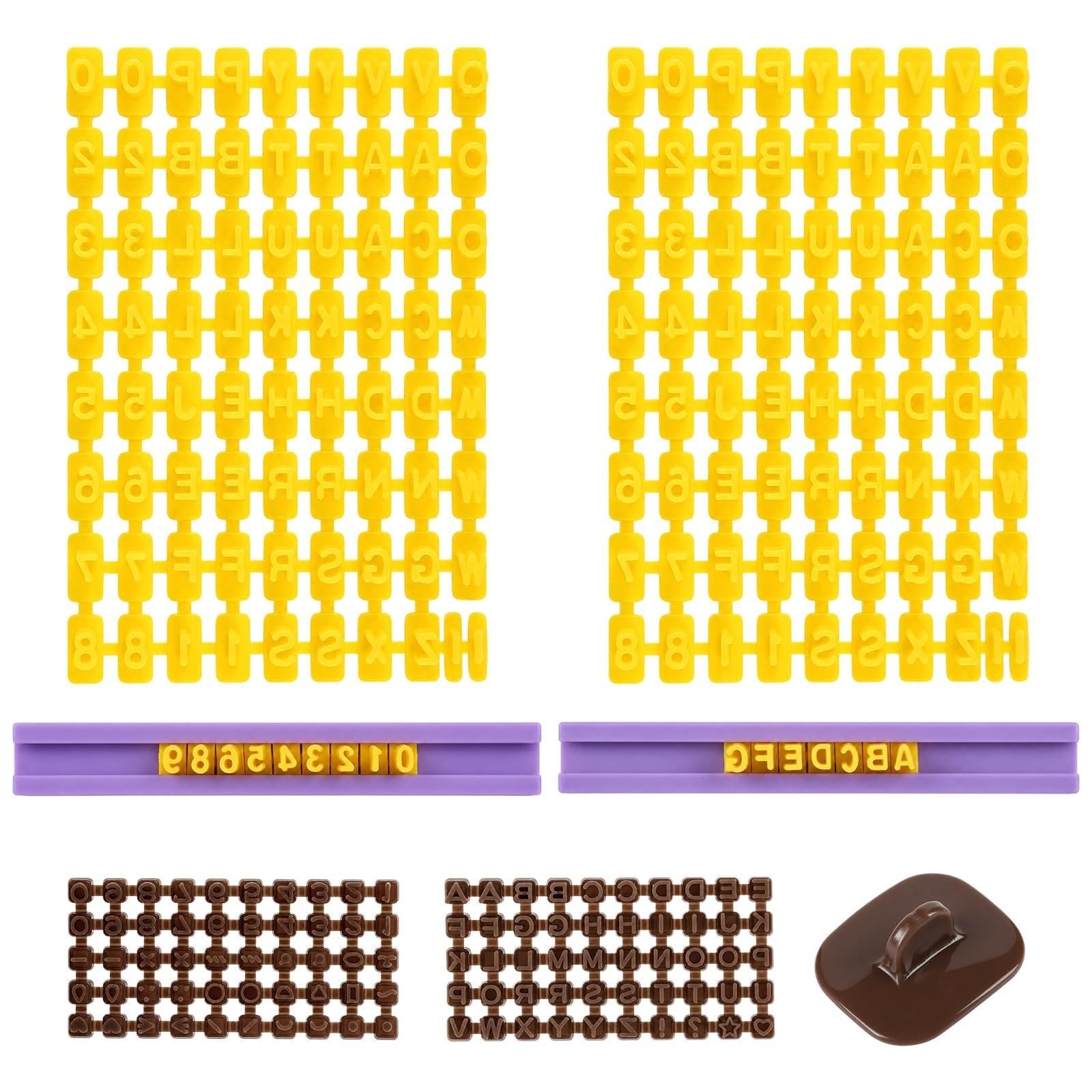 4 Set Letter Stamps for Clay, 244Pcs Alphabet & Number, PP, for Biscuits