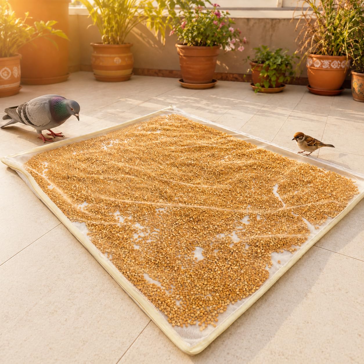 EliteOne Papad Drying Cloth with Net & Zip | Premium Large Food Drying Cover | Natural Cotton Drying Sheet for Papad, Vadagam, Vathal, Millets, Rice, Spices & Grains | Reusable | 29 × 36 Inches-image-23