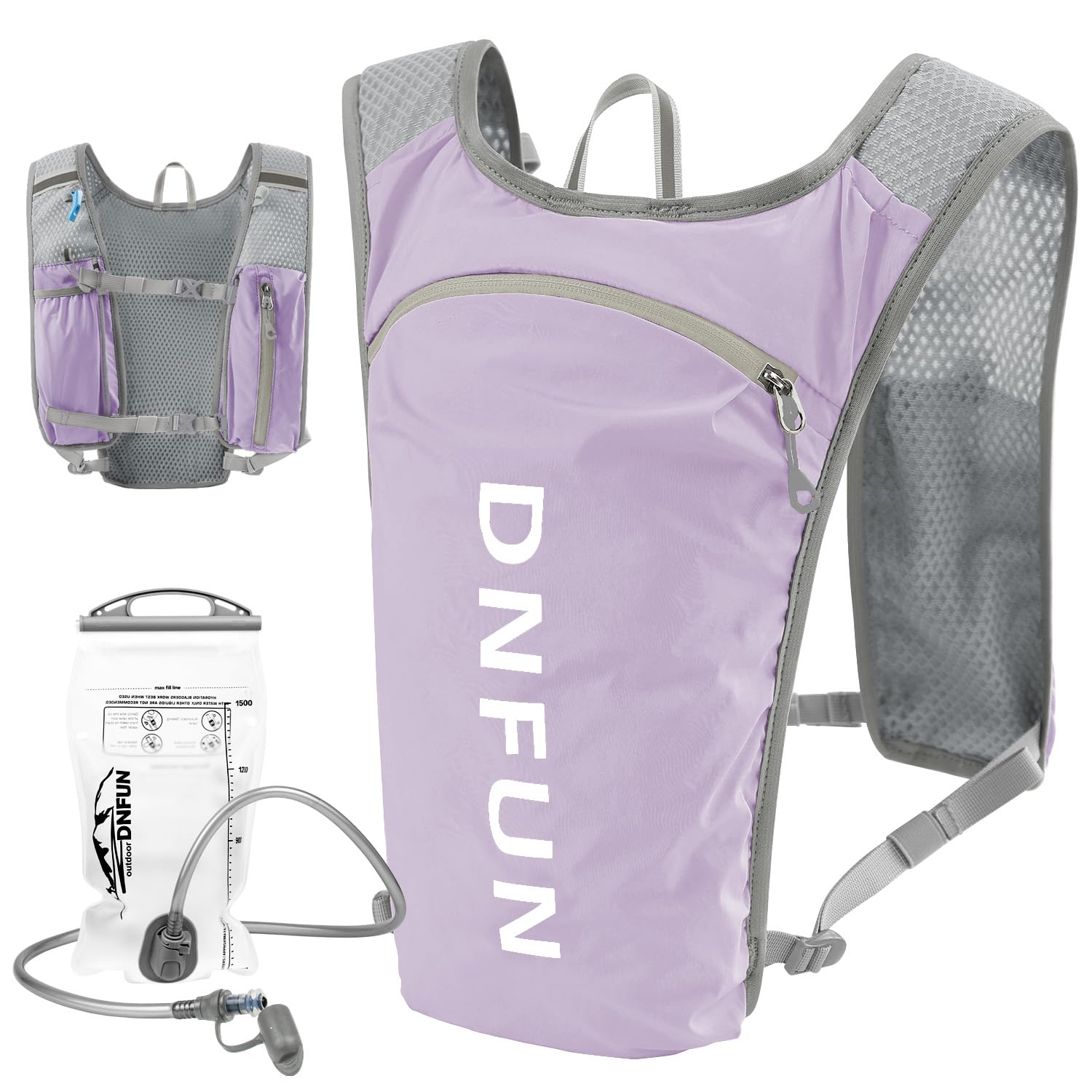 Laufweste Damen und Herren, verstellbare Laufweste mit 1500ml Trinkblase,Trinkweste Laufen 5L Running Vest Reflektierende Laufrucksack Damen für Outdoor Läufe,Jogging,Wanderungen, Radfahren