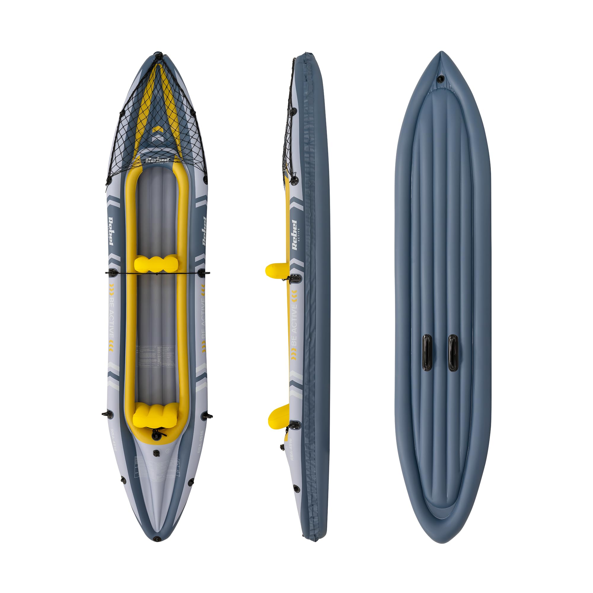Rebel Electro Kayak Gonfiabile Doppio Gonfiabile Turistico 350 x 78 Borsa a racchetta RBA-4516