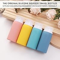 Vista 9 de Muslish Paquete de 21 botellas de viaje para artículos de tocador, recipientes de silicona a prueba de fugas que cumplen con la TSA para champú
