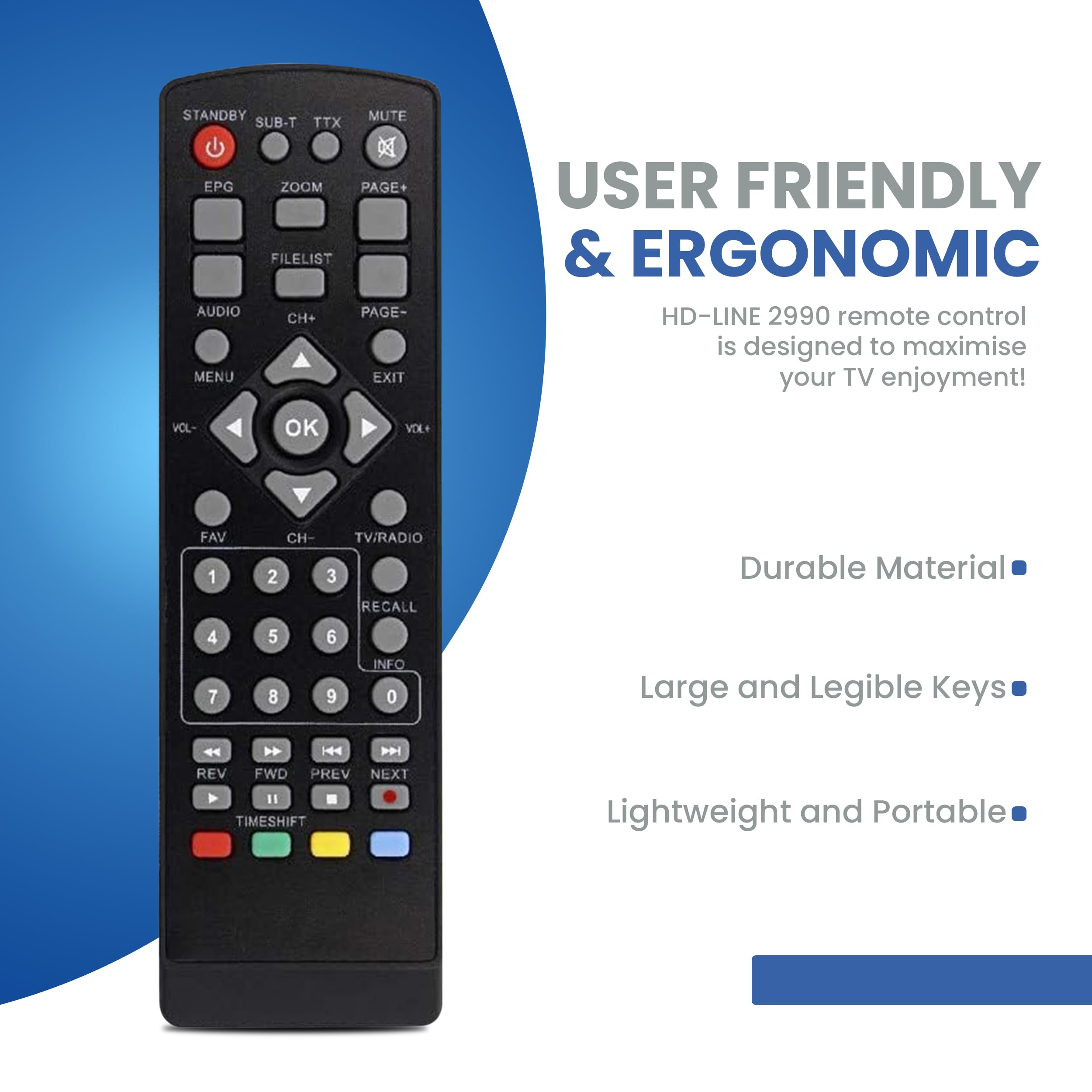 Hd-line EC 2990 Décodeur TNT - Full HD 1080p - DVBT-2 - Tuner TNT - Decodeur TV (HDTV,SCART,USB) HD pour TV