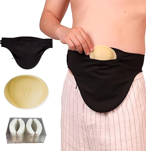 Cinturón de ostomía con protector de estoma y 50 pares de calcomanías, máxima protección para tu bolsa de ostomía, fundas para bolsas de ostomía