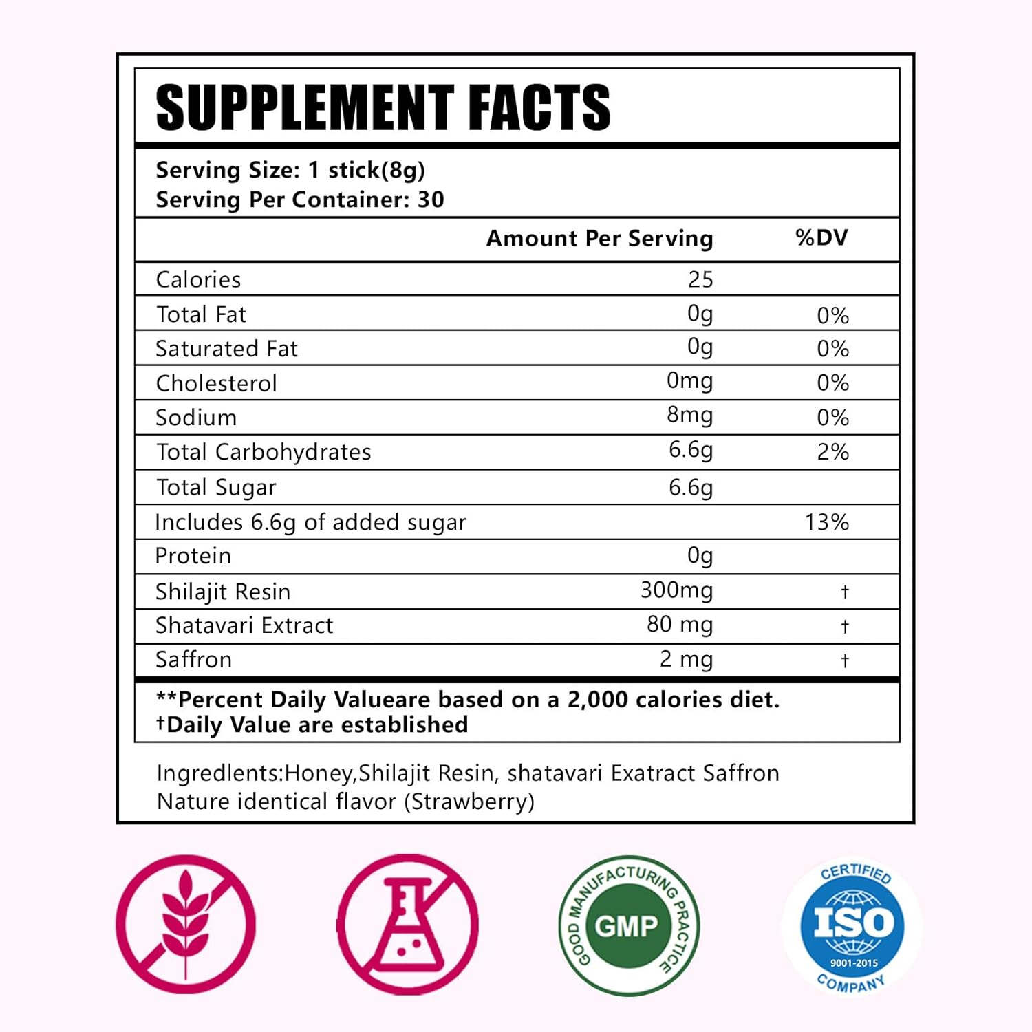 Shilajit Honey Sticks for Women with Shatavari & Saffron | 75%+ Fulvic Acid & 85+ Trace Minerals for Hormonal Balance, Energy, Focus & Stamina | Strawberry Flavor, 30 Count. - Image 2