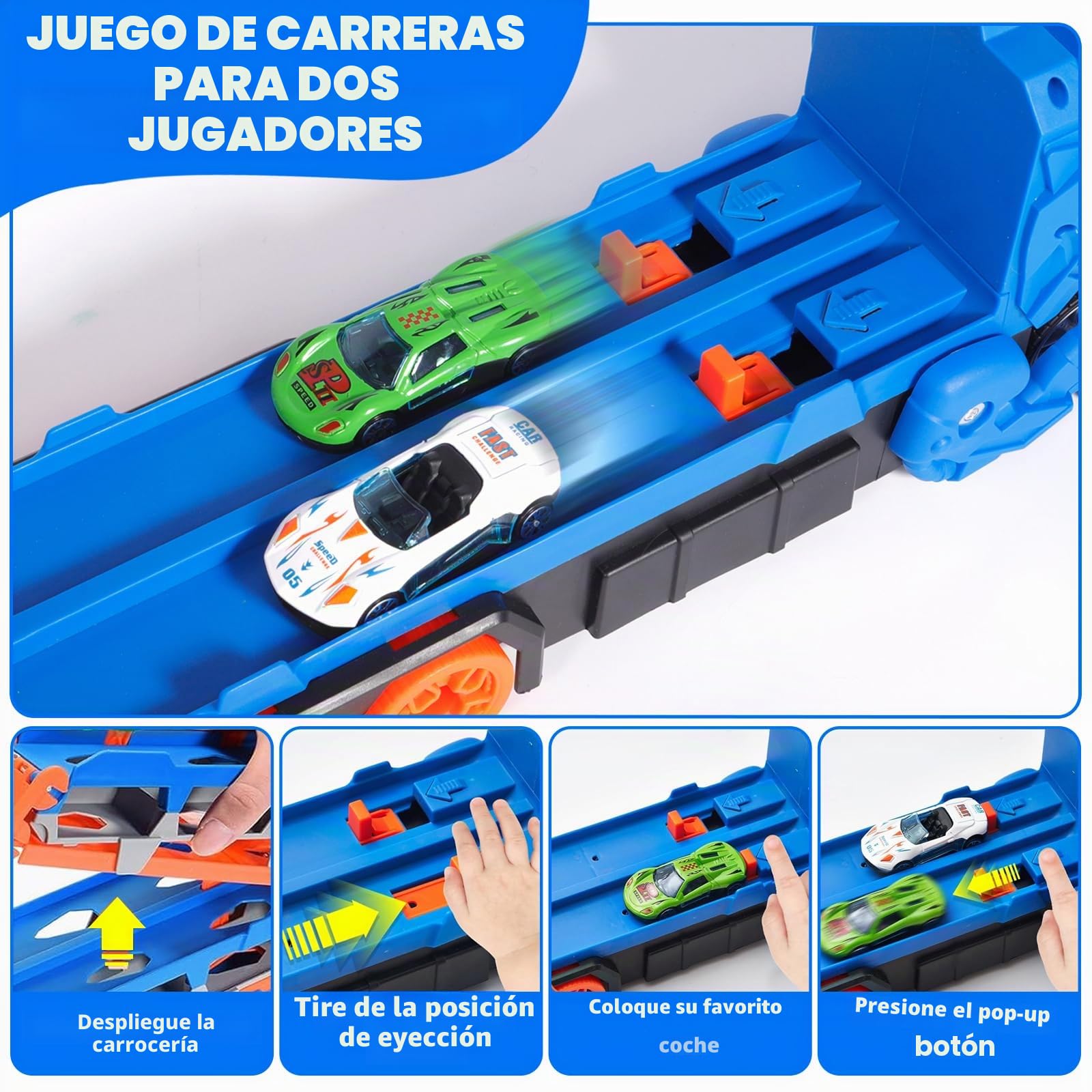 Camión De Dinosaurio 3 En 1 Con Pista De 145 Cm Y 12 Coches – Juguete Portátil Para Niños De 3 A 8 Años