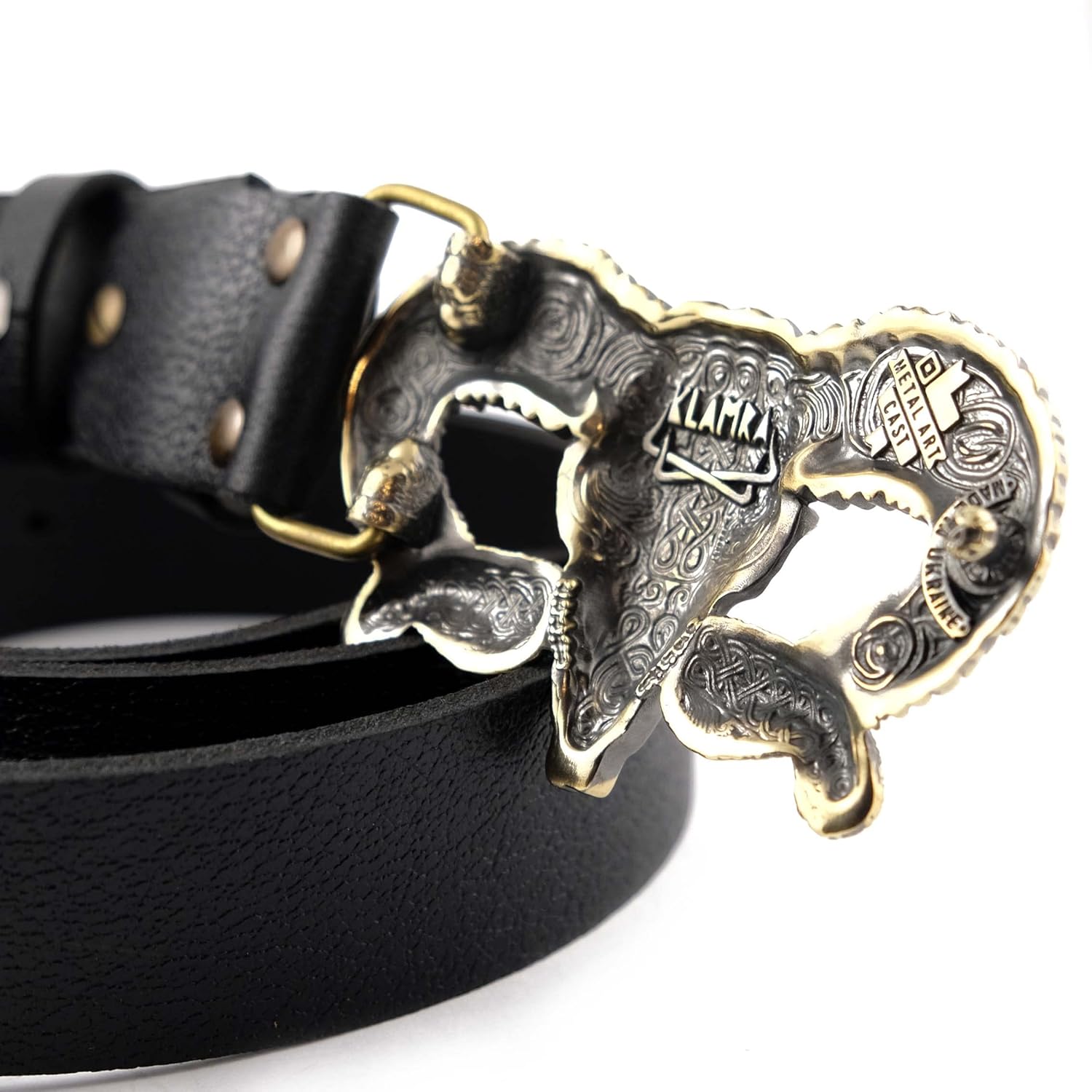 Ram Skull solid brass belt buckle, Handmade Bighorn wild west buckle, Mouflon tribal Trophy Skull belt buckle for leather belt, unisex gift