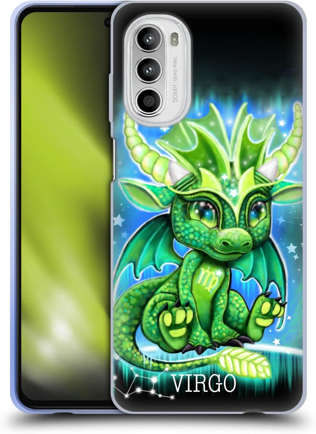Head Case Designs Officially Licensed Sheena Pike Virgo Lil Dragonz Zodiac Dragons Soft Gel Case Compatible with Motorola Moto G52