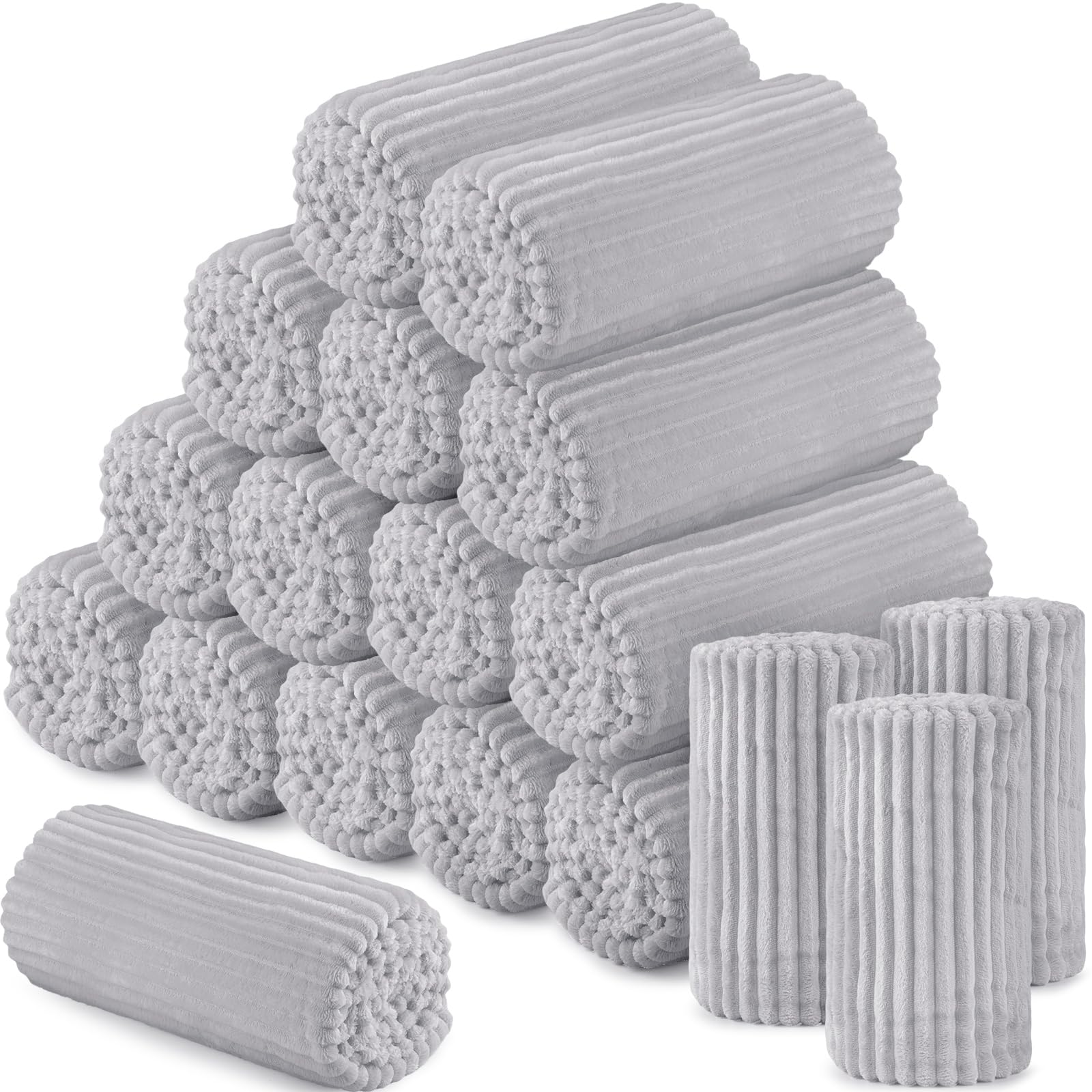 Buryeah 18 Pcs Flannel Blankets Bulk 50 x 60 Inch Lightweight Throw