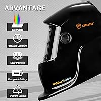 Vista 4 de Casco de soldadura oscurecimiento automático: DEKORPO Verdadero Color Solar Powered Auto Oscurecimiento Soldador Máscara Capucha Cascos