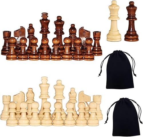 Miniatura 2 de Piezas de repuesto de damas y damas de ajedrez de madera prémium