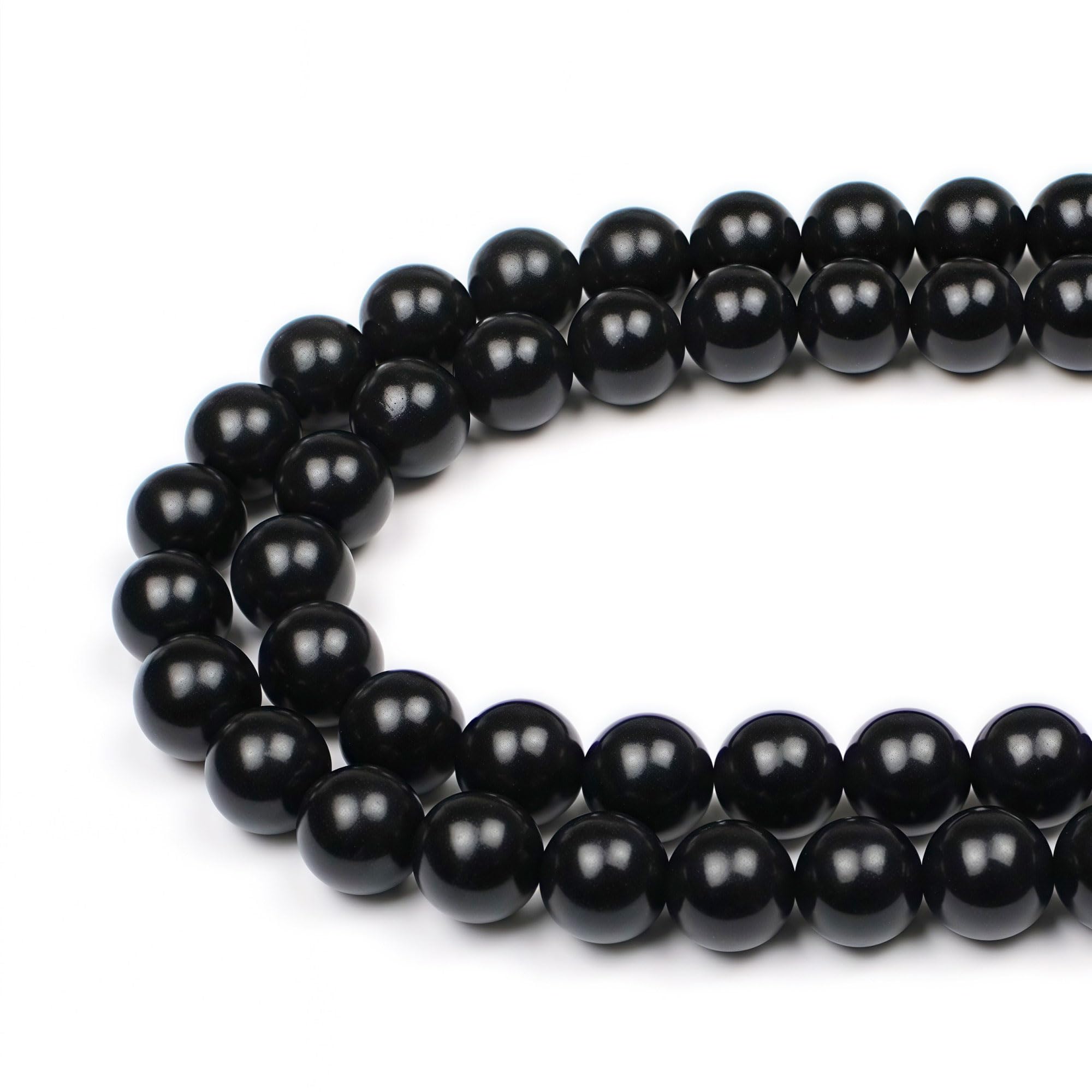 MJDCB Real Stone Beads Natural Matte Black Onyx Agate Round Loose Bead for Jewelry Making DIY Bracelet Necklace(4mm)