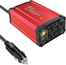 BESTEK MRI2510BU-FBA6 Inverter, 250 W, Cigarette Lighter Socket, Outlet Car Charger, DC 12 V to AC 100 V, USB Charging x 2, ETL Certified, UL94V-0 Fireproof, Non-Pole Speed Quiet Fan,