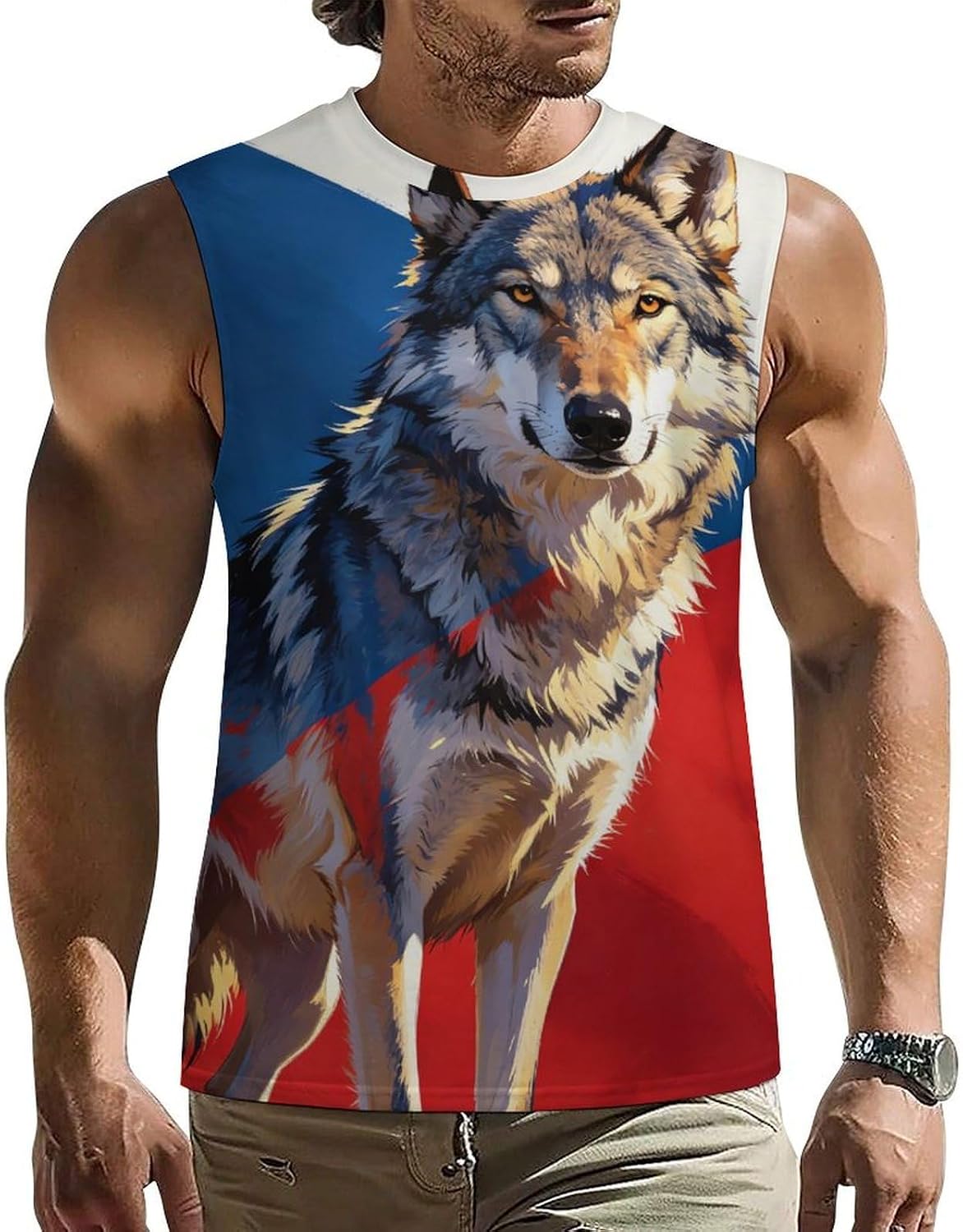 Czech Wolfhound Flag Men's Sleeveless Shirt Small