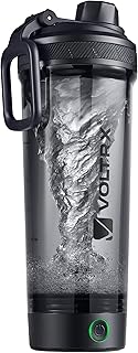 VOLTRX Shaker Bottle, Gallium USB C Rechargeable Electric Protein Shake Mixer, Shaker Cups for Protein Shakes and Meal Replacement Shakes, BPA Free, Made with Tritan, Obsidian Black, 27oz