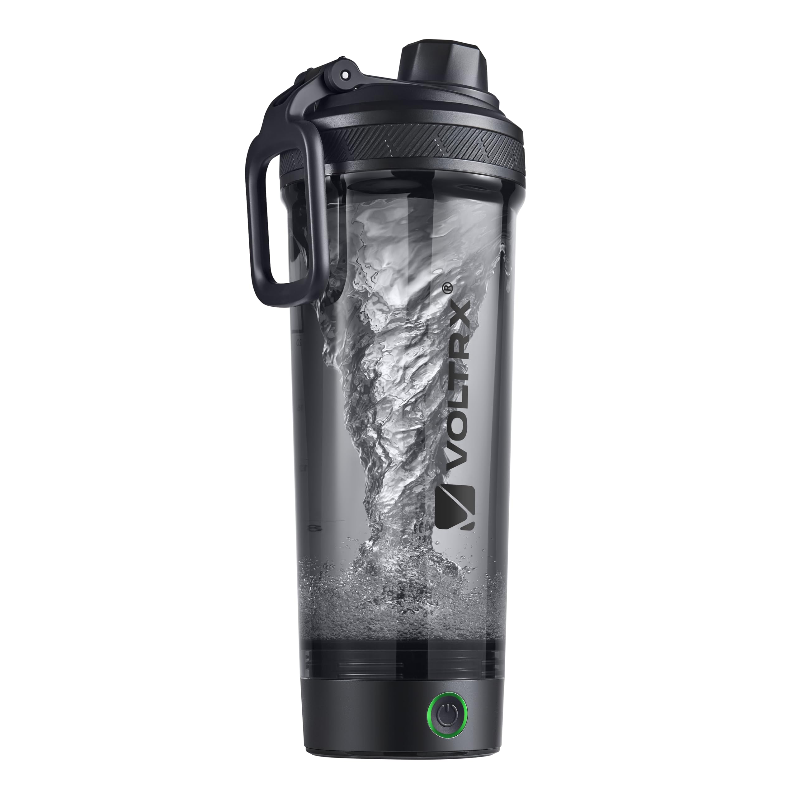 VOLTRX Shaker Bottle, Gallium USB C Rechargeable Electric Protein Shake Mixer, Shaker Cups for Protein Shakes and Meal Replacement Shakes, BPA Free, Made with Tritan, Obsidian Black, 27oz